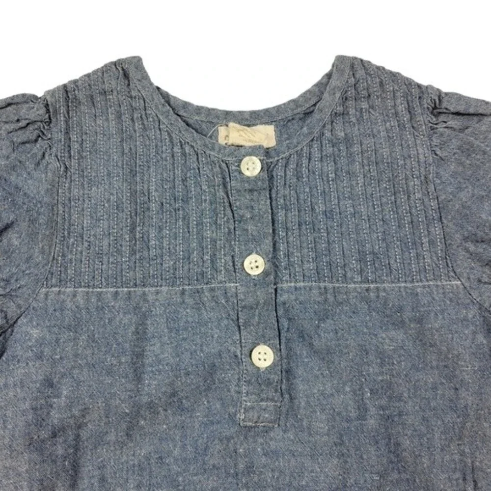 Olive Juice Blue Chambray Girls Top, Size 5 Years, Good Used Condition GUC